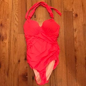 Coral one piece swimsuit